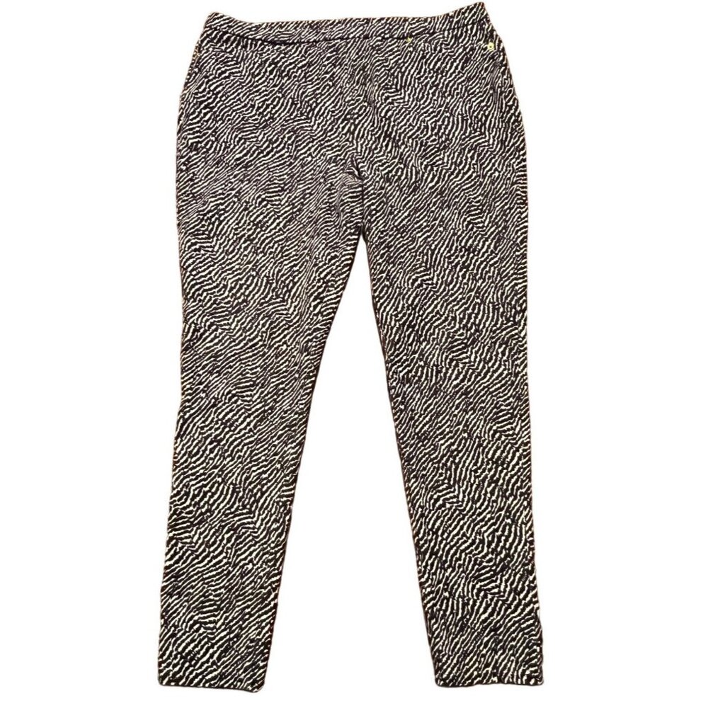 Michael Kors women's cropped black and white patterned pants size XL, stretch